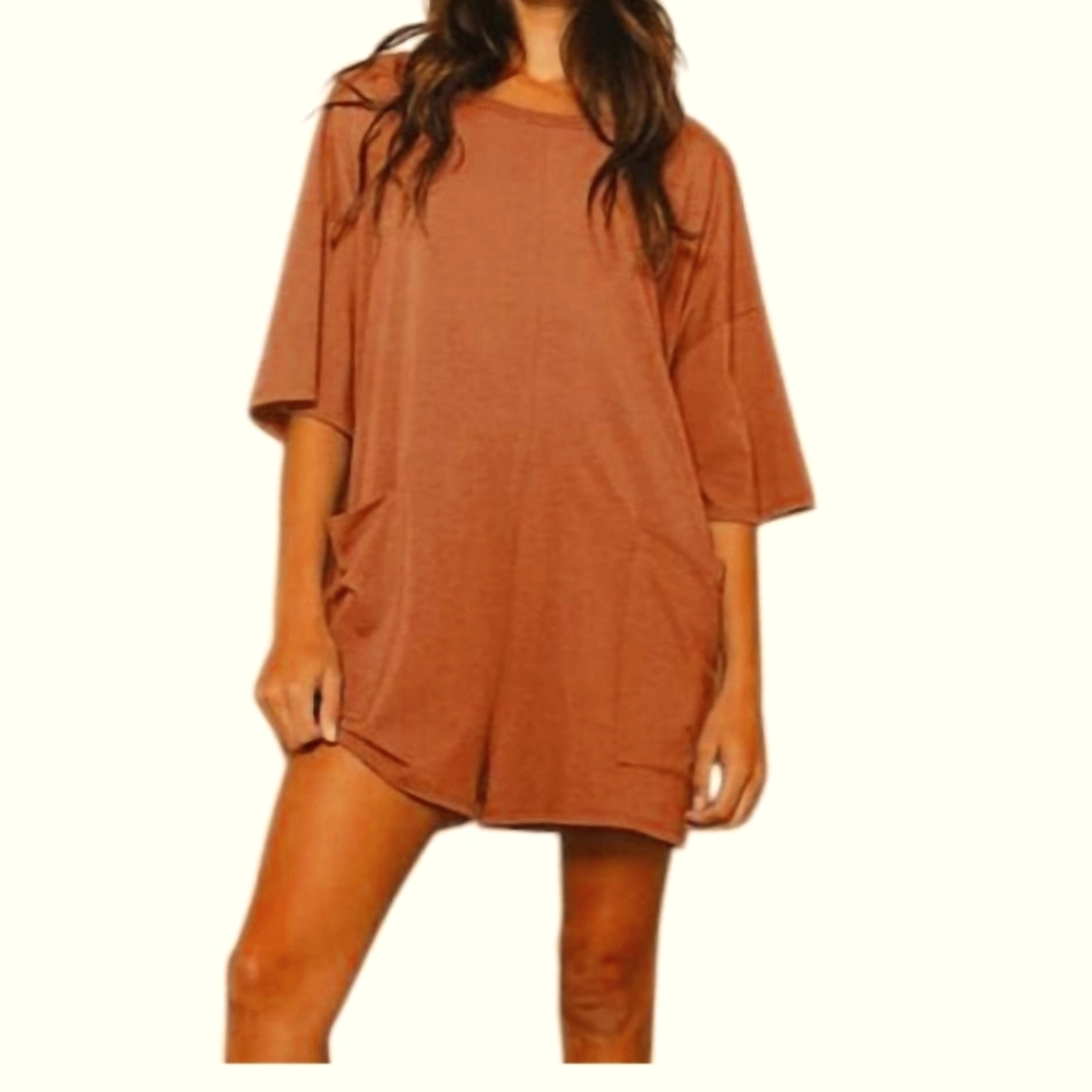 BUCKETLIST Warm Brown T-Shirt Romper